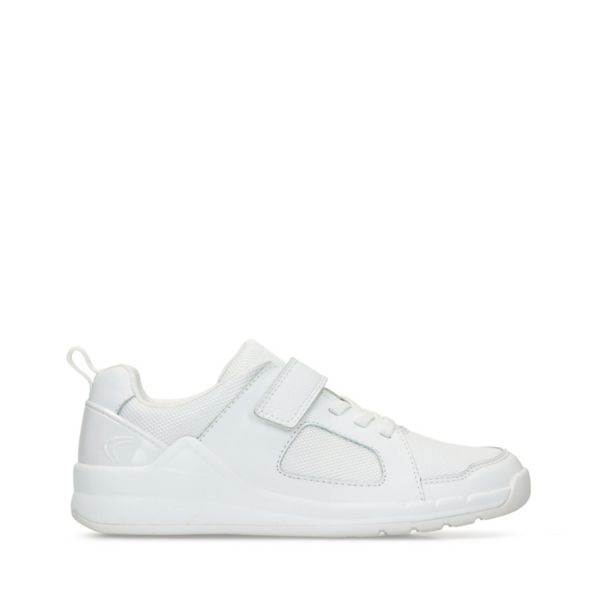 Clarks Girls Orbit Ride Trainers White | USA-7591602